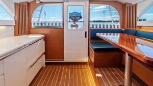 Flybridge Interior with Dining Area