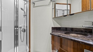 2017 72 Viking Enclosed Bridge Share-E Port Stateroom and Head (1)