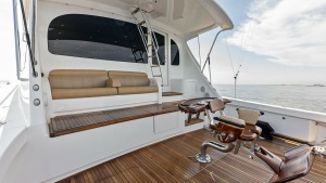 Spacious Aft Deck with Fishing Chair