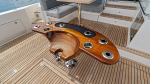 Cockpit with Teak Deck and Fishing Station