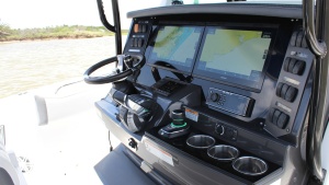 Photo 7424632 for 2020 Blackfin 332 Center Console Got Tuna Helm Station with Dual Displays