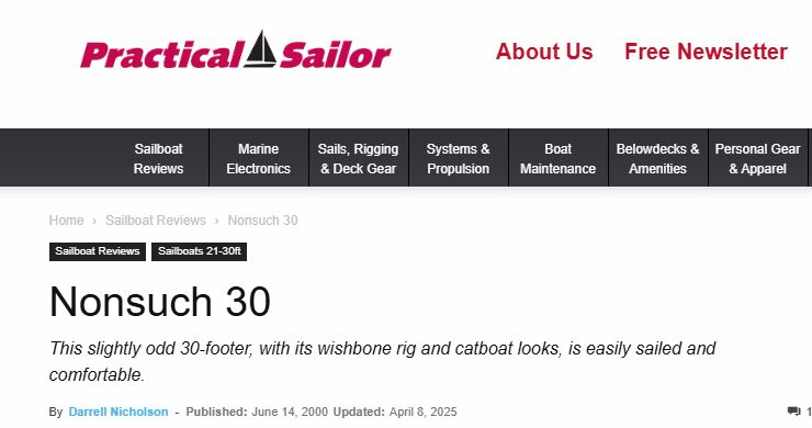 Salty Kat   Pirate 30ft Nonsuch Yacht For Sale