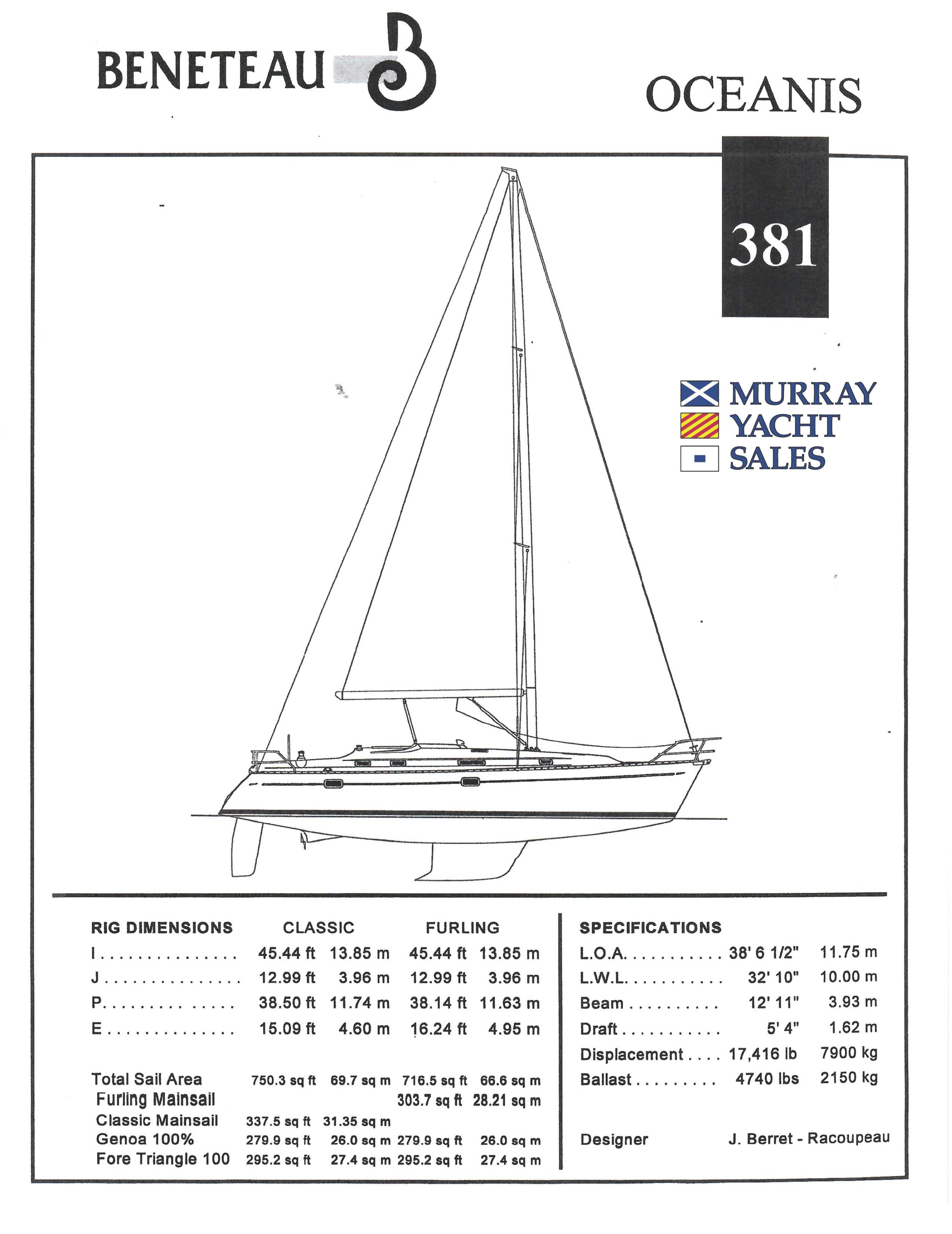 So Far 38ft Beneteau Yacht For Sale