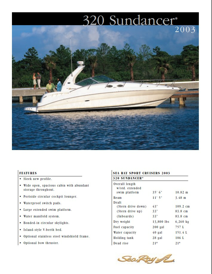 Miss Adventure 32ft Sea Ray Yacht For Sale