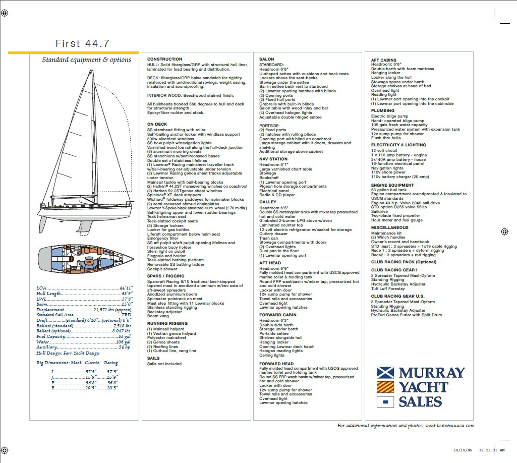 44ft Beneteau Yacht For Sale