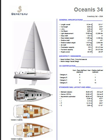 Boat Pour 34ft Beneteau Yacht For Sale
